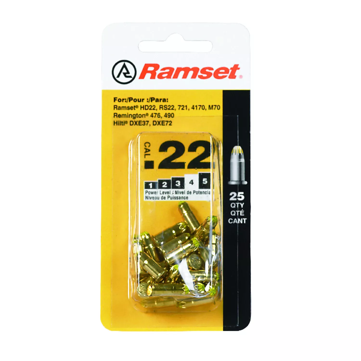 .22 Caliber Level 4 Yellow Powder Load (25-pack)