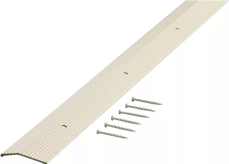 Building Products 1-3/8 In. X 72 In. Almond Aluminum Carpet Trim With Screw Nails