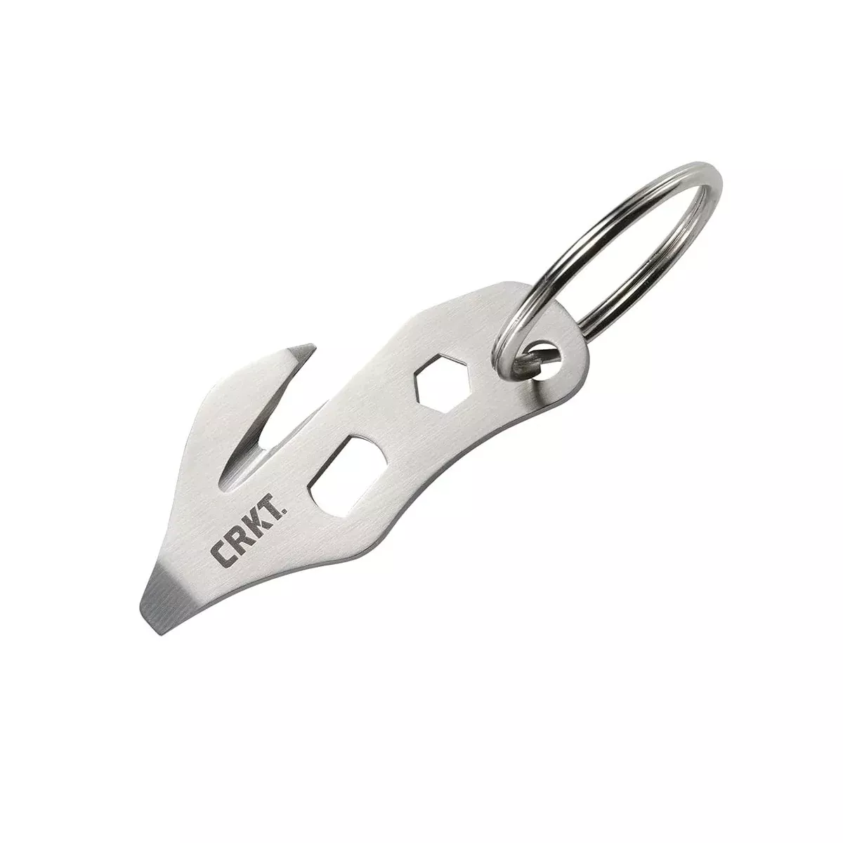 CRKT (Columbia River Knife) K.E.R.T. (Keyring. Emergency. Rescue. Tool.) 8Cr13MoVPlain Blade Multi-Tool Stainless Steel Handle - Silver