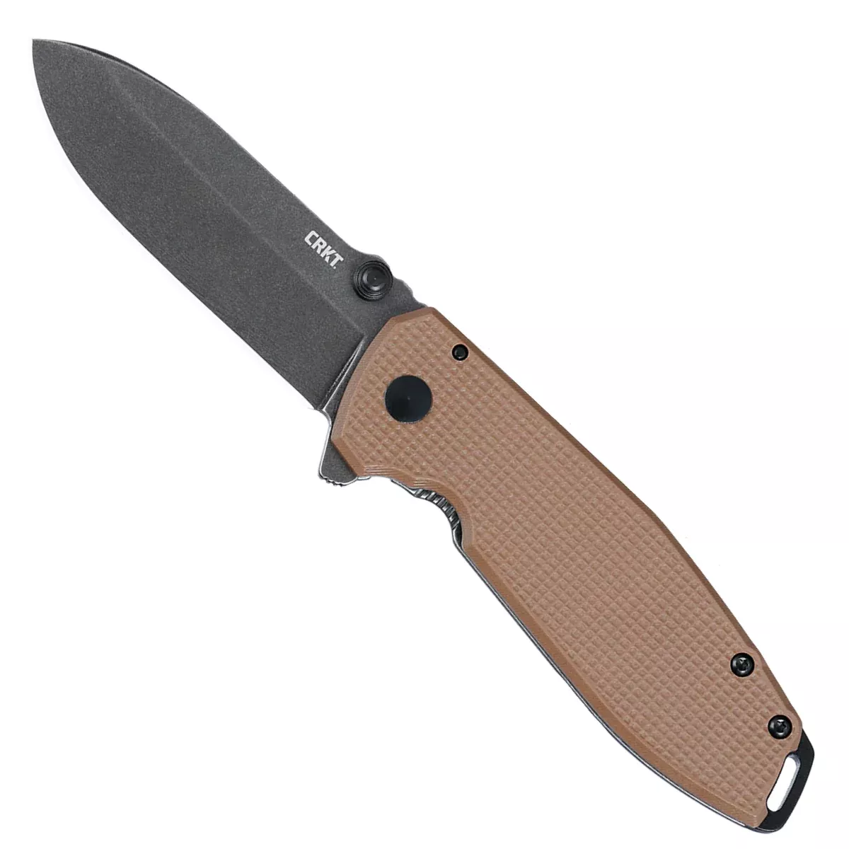 CRKT (Columbia River Knife) Squid XM Brown Assisted Opening Folding Knife: Drop Point with D2 Steel Blade; G10 Handle; Frame Lock