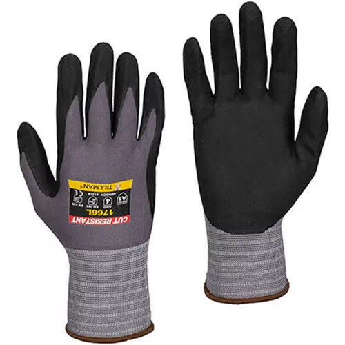Tillman 1766 Nitrile Micro-Foam Knit Gloves, Abrasion and Cut Resistant, Large